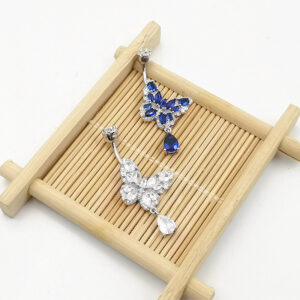 Khuyên Rốn đính đá màu trắng mã KR-2214