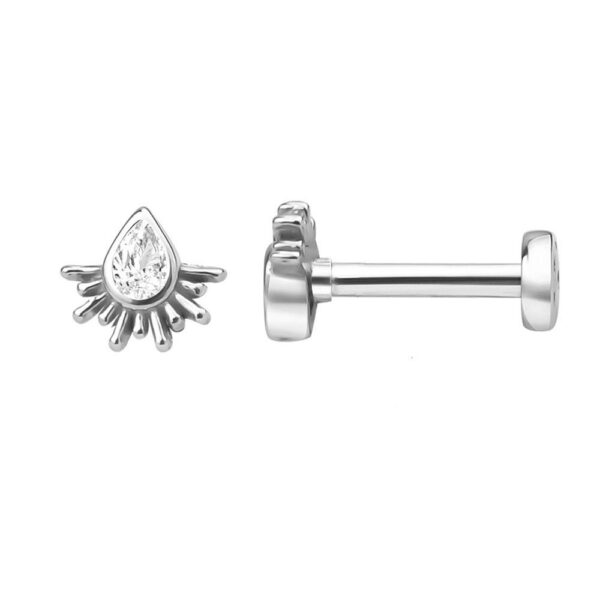 Khuyên tai - Bông tai thẳng giọt nước đính đá mã KT-3509