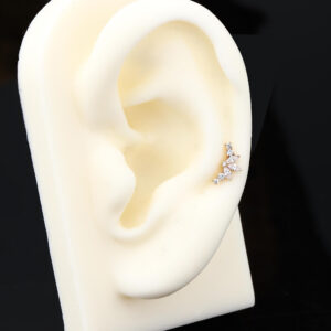 Khuyên tai - Bông tai thẳng hình móng đính đá mã KT-3504