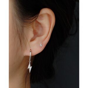 Khuyên tai - Bông tai thẳng tia sét đính đá mã KT-3326