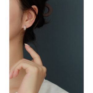 Khuyên tai - Bông tai vòng lá đính đá mã KT-3335